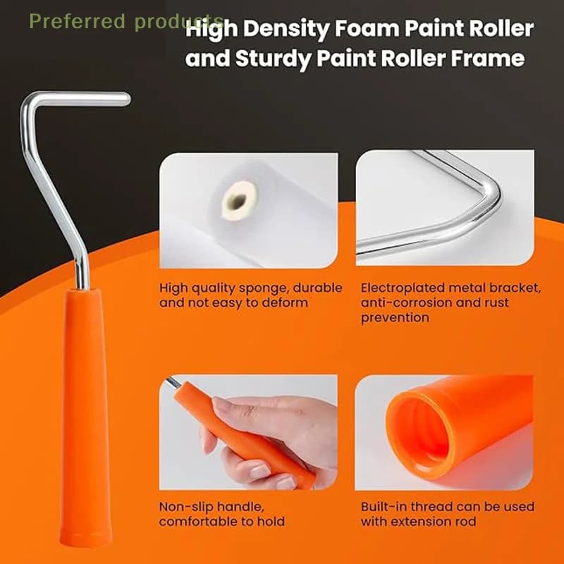 2 Inch Small Paint Roller High Density Foam Paint Roller Coating for Wall Painting Mini Paint Roller Tools