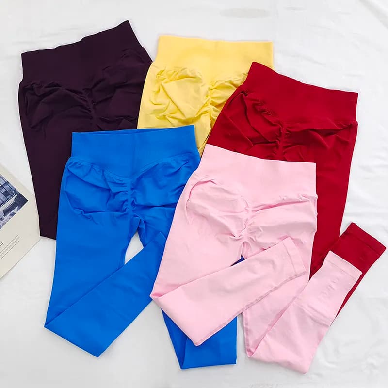 Leggings Crop Senza Cuciture da Donna - Effetto Push-Up e Modellante per Yoga, Corsa e Fitness