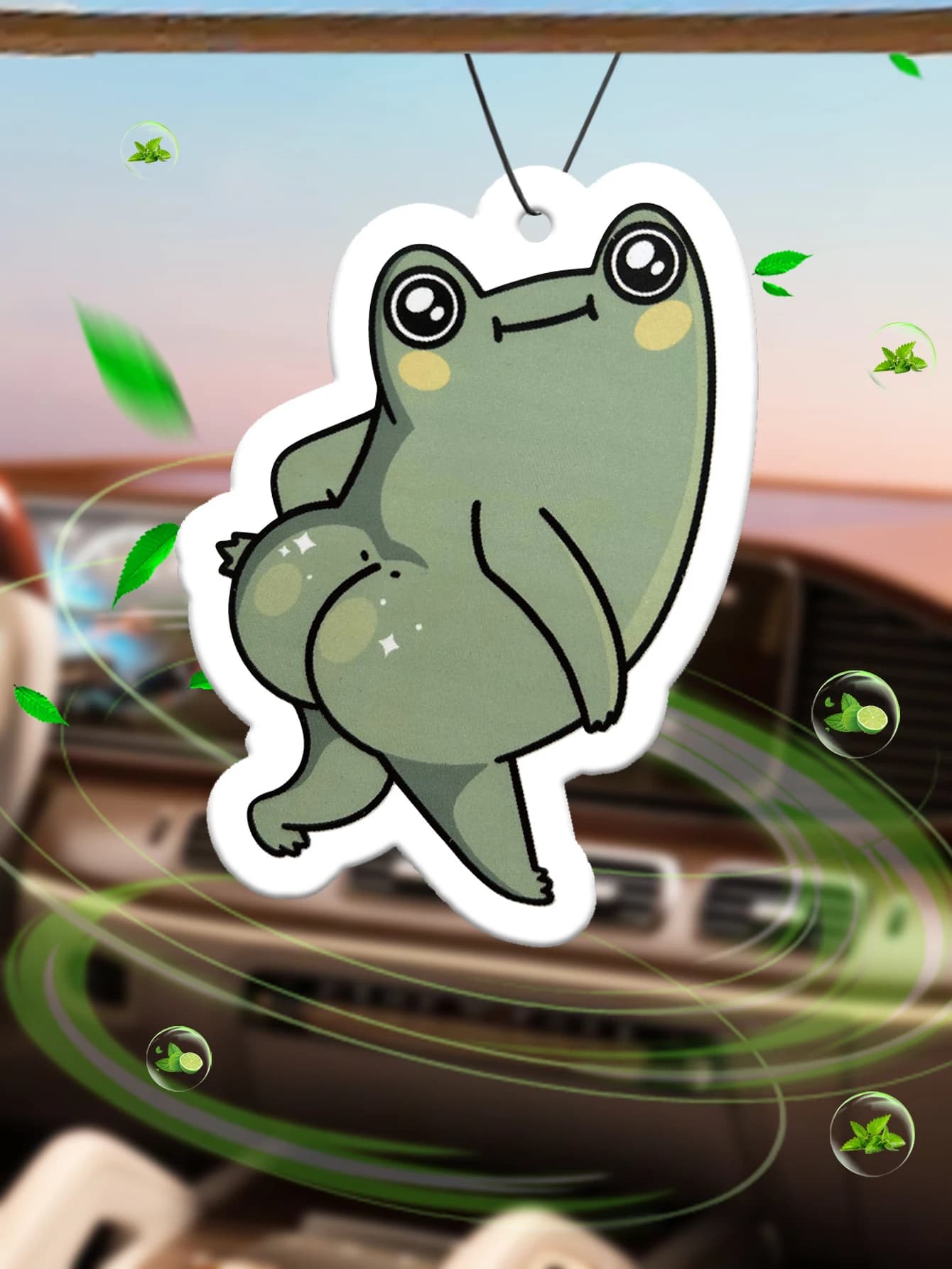 Dancing Frog Design “Sustainable Freschezza” Deodorant for long-lasting car - Scent paper pendant for aromatherapy, suitable for retrovisory mirrors and air sockets, Anti-stress fragrance accessories Car Deodorant Long-Term Car fragrance