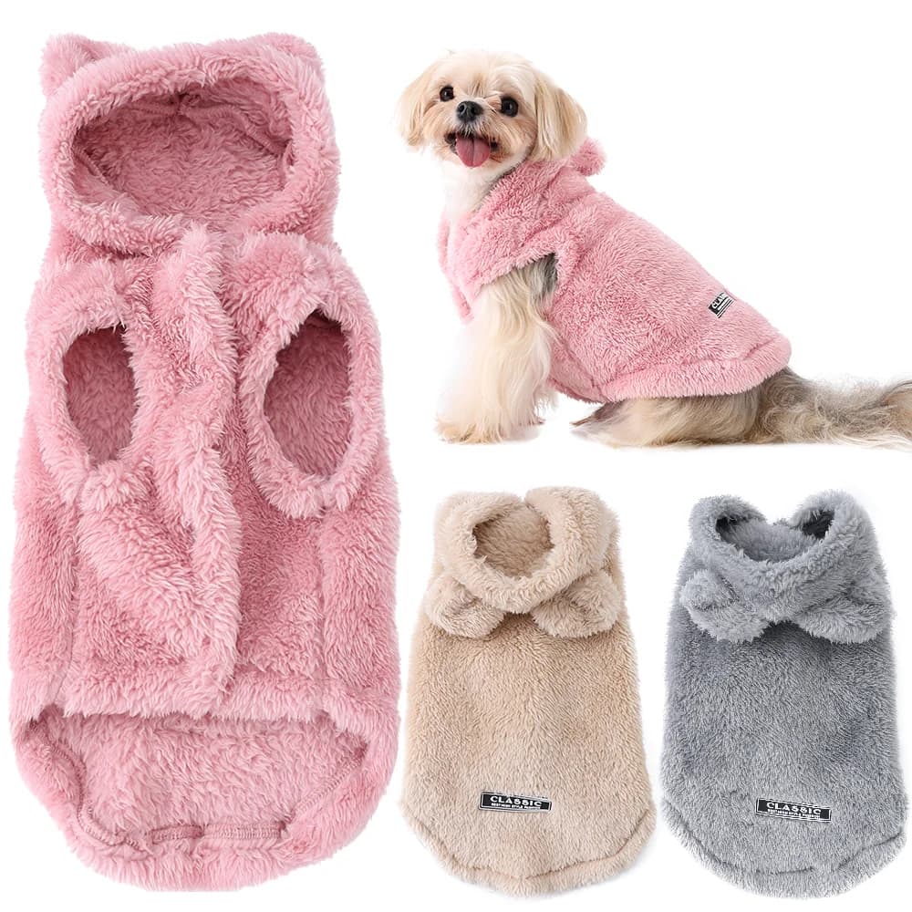 Winter Pet Puppy Hoodie Small Dog Sweater Medium Gatti Hot Fleece Dog Dresses Yorkshire Chihuahua Jacket Pug Costume