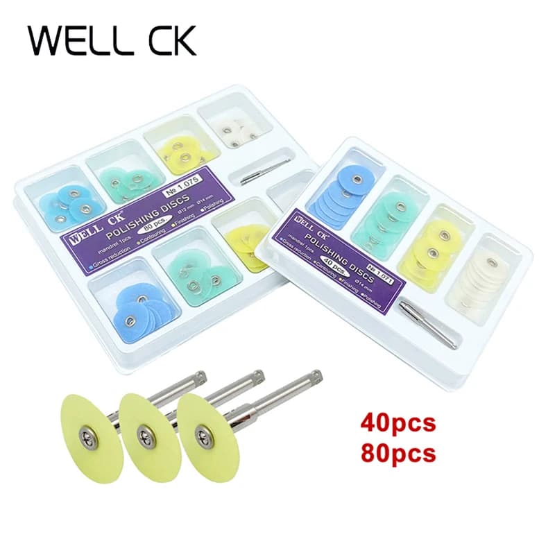 WELL CK 40/80 Pz Dental polishing discs Lordo Contouring Spindle Strips Set Dentali Materials Whitening teeth