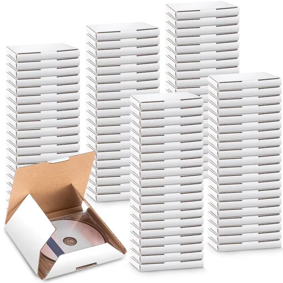 Pack of 5 Boxes for CD Shipping 5.5x8x7,16 Inches, Undulated Carton Envelopes for Transfers, Shipping, Storage or Small Businesses