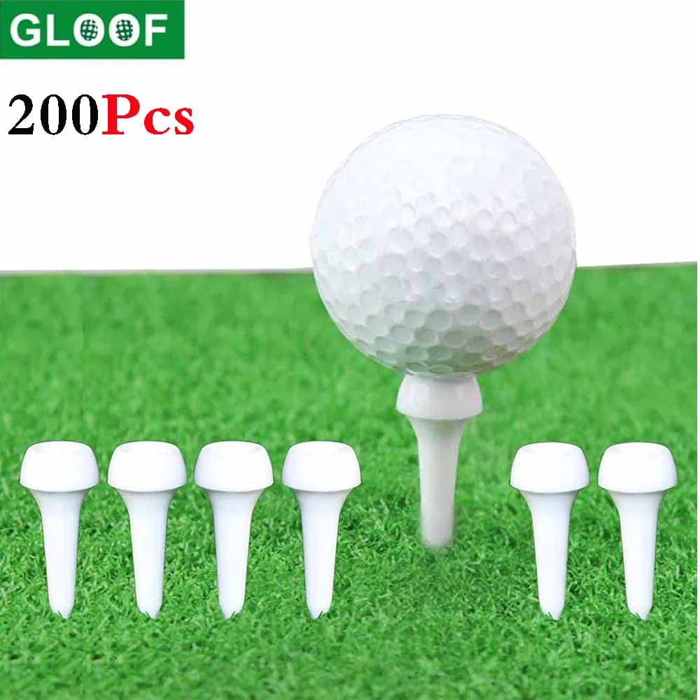 GLOOF 200 pezzi per tee da golf, chiodo per palline, aiuti per l'allenamento sportivo, forniture per allenamento da golf in plastica per esterni, chiodo per palline in plastica
