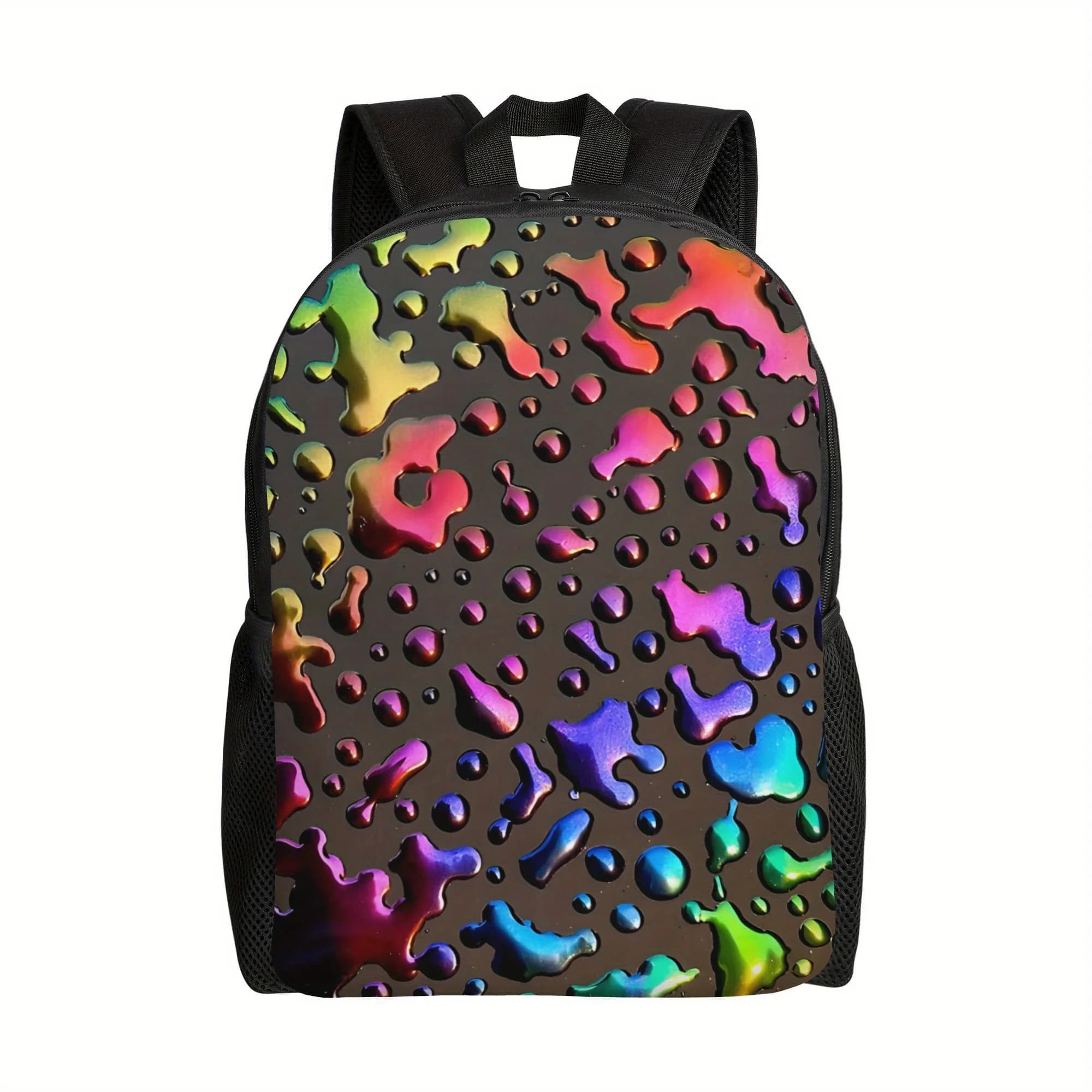 1 Piece Oil Drop Printing Laptop Backpack - High quality lightweight school bag with adjustable shoulder straps