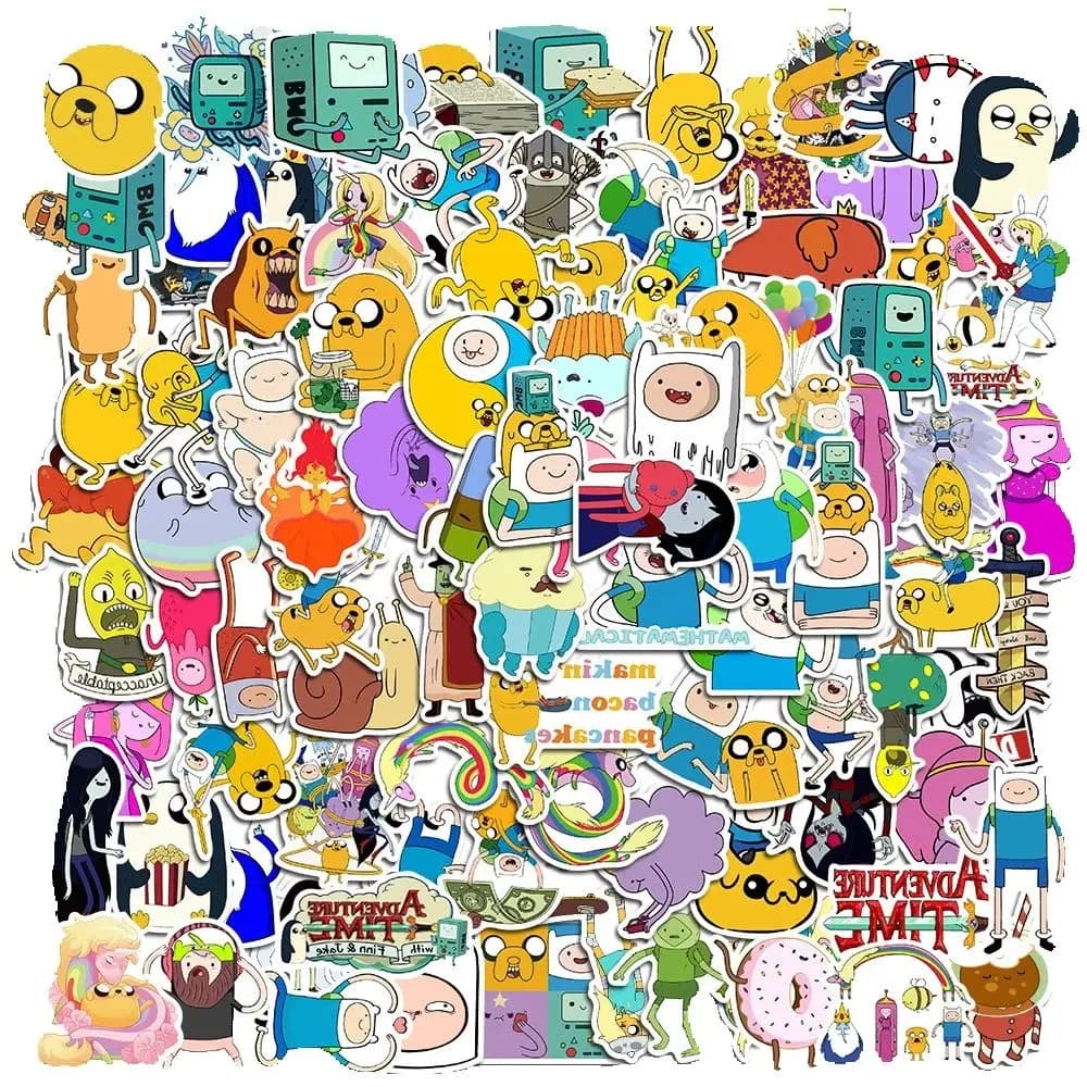 50 pezzi Adventure Time Cartoon bagagli animati scooter laptop doodle adesivi decorazione giocattoli
