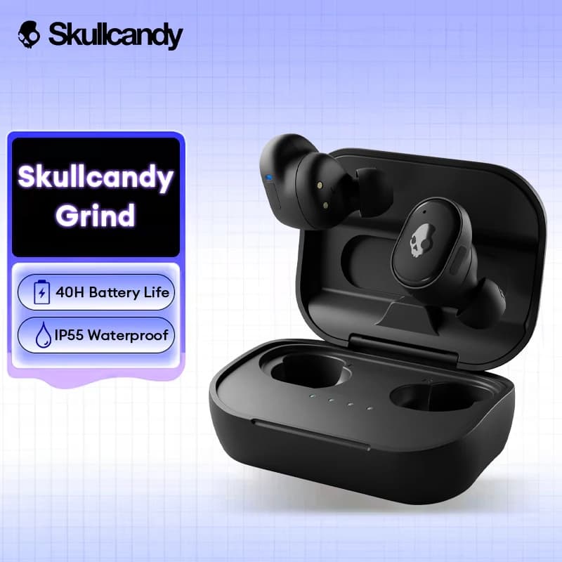 Skullcandy S2GTW In-Ear Wireless Bluetooth 5.2 Earbuds IP55 Waterproof Noise Reduction Headphone 40H Battery Life Sport Earphone