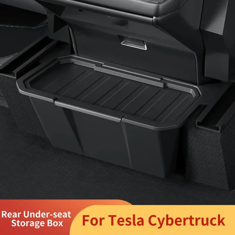 Rear storage box under the seat for Tesla Cybertruck 2024-2026 Car storage container Waterproof Organize changing box Car accessories