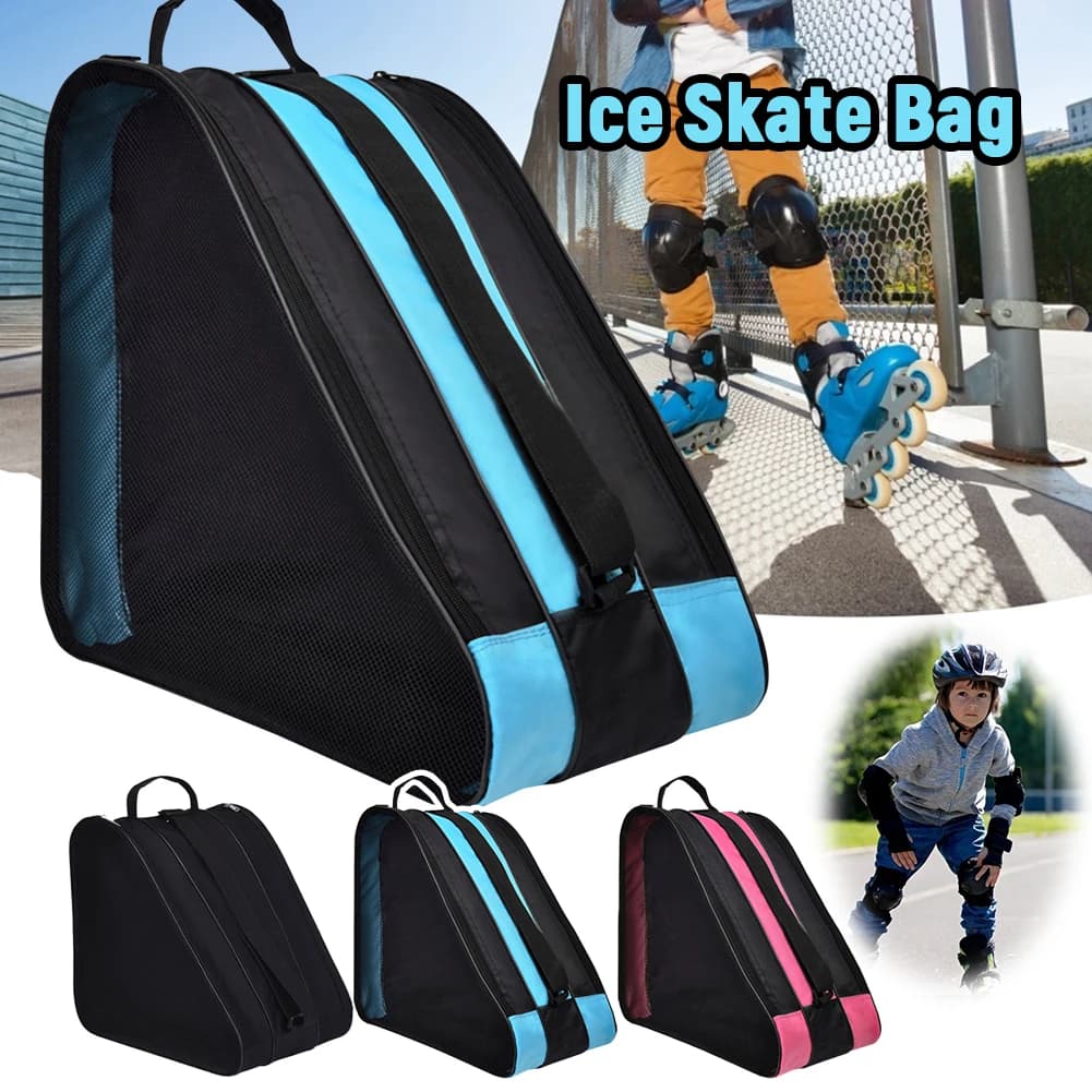 Borsa per pattinaggio di figura per bambini Borsa per pattini in linea addensata traspirante con tasche laterali in rete Borsa per riporre pattini