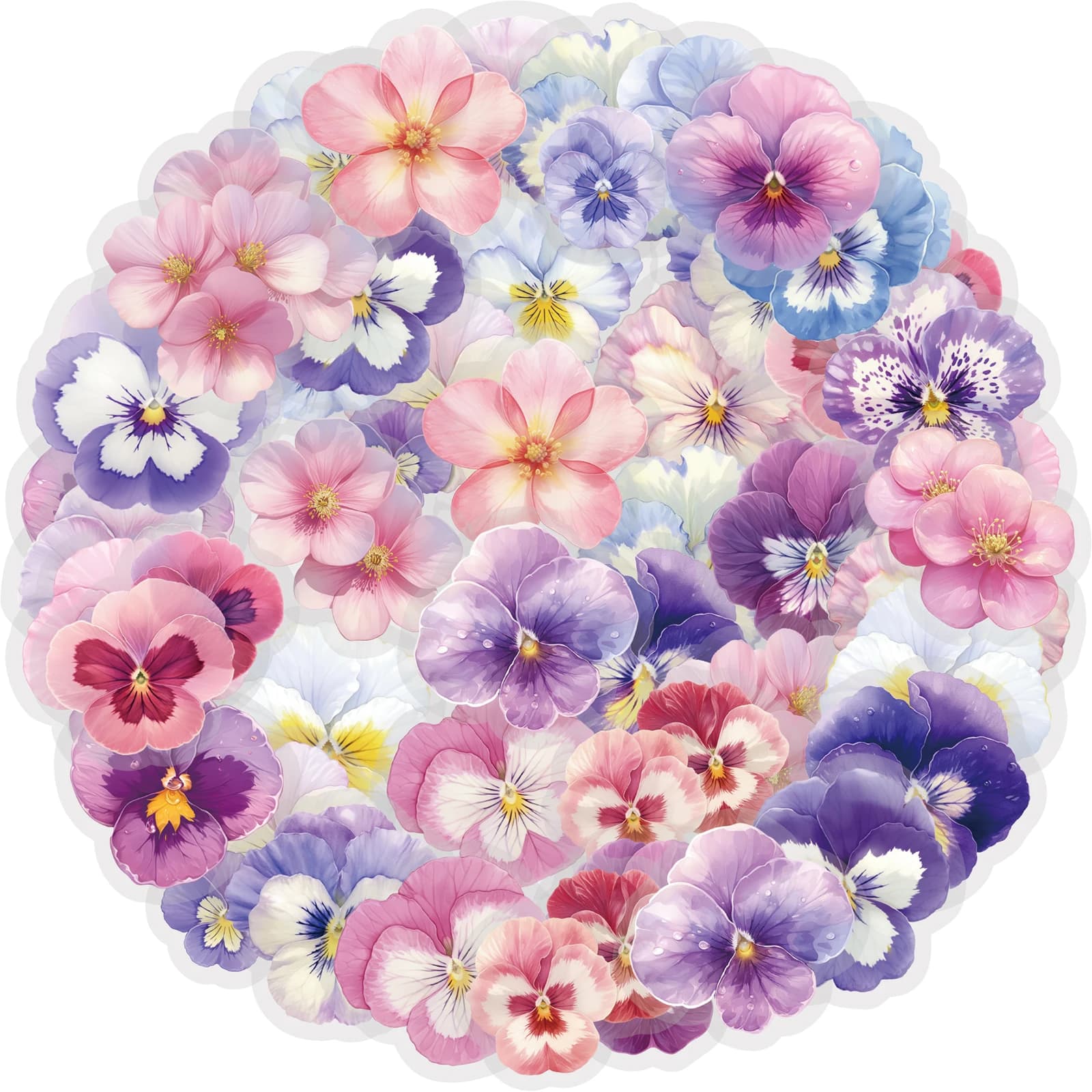 Etori Life Cose romantiche Adesivi con pensiero acquerello 50 pezzi Diario Decorazione per notebook Adesivi floreali per laptop, Bottiglia d'acqua, Adesivi per telefono, Valigia, Album fotografico, Accessori per decorazioni da scrivania, Sacchetto di carta regalo, Sigillatura per dolci, Artigianato fai da te, Festa d'arte, Adesivi per giocattoli