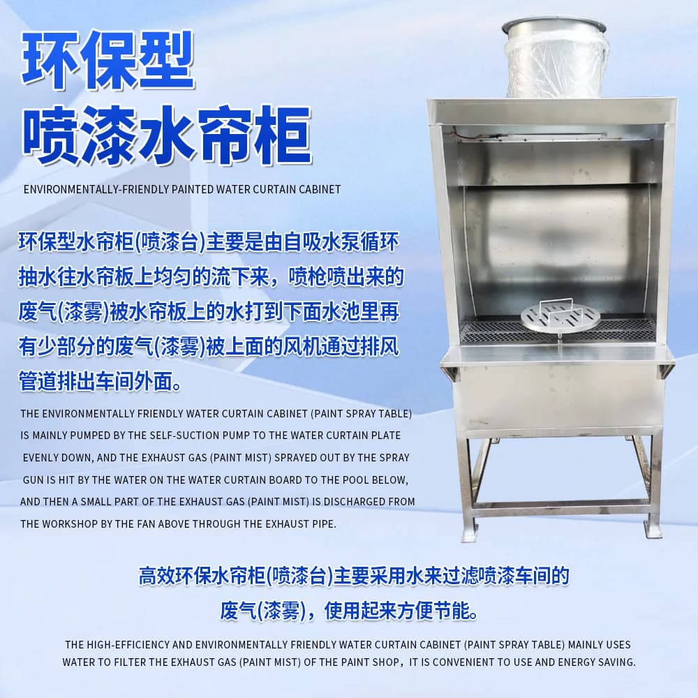 Customizable and eco-friendly painting table with waterfall system and small water circulation system for paint spraying