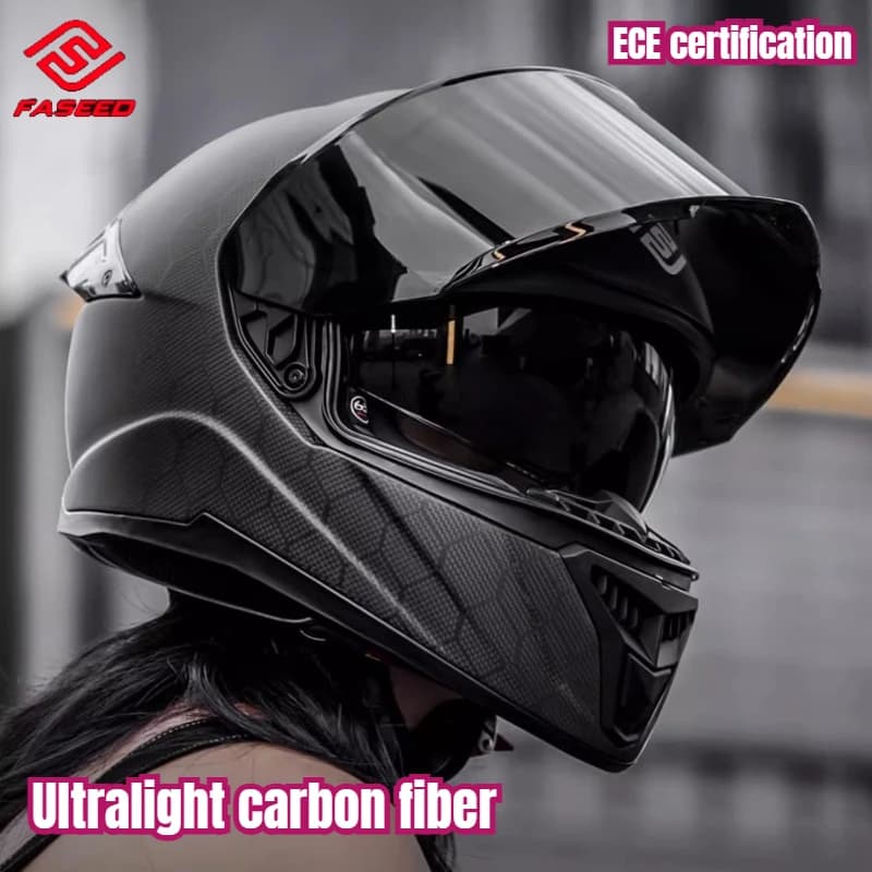 FASEED Ultralight Carbon Fiber 861 Motorcycle Integral Helmet for Men Woman Running Helmet for BMW and Sports Bike
