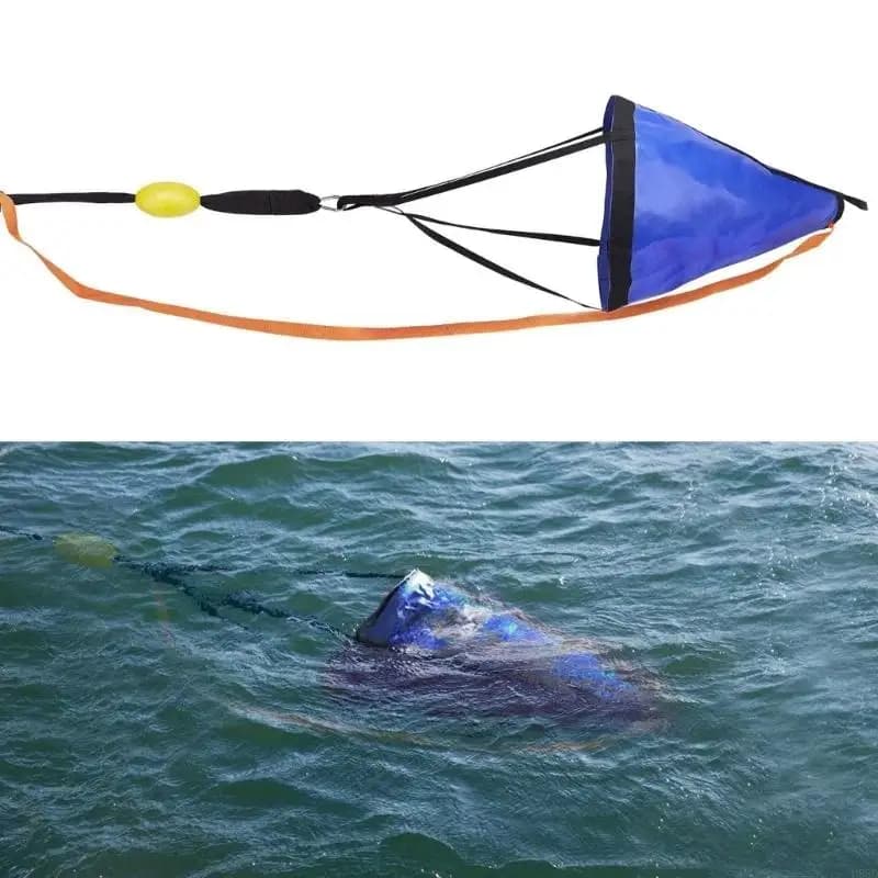 Small Craft Sea Anchors Drift Sock for Fishing Use and Slow Water Travel, PVC Boat Drag Gear with Reinforced Webbing Afloat