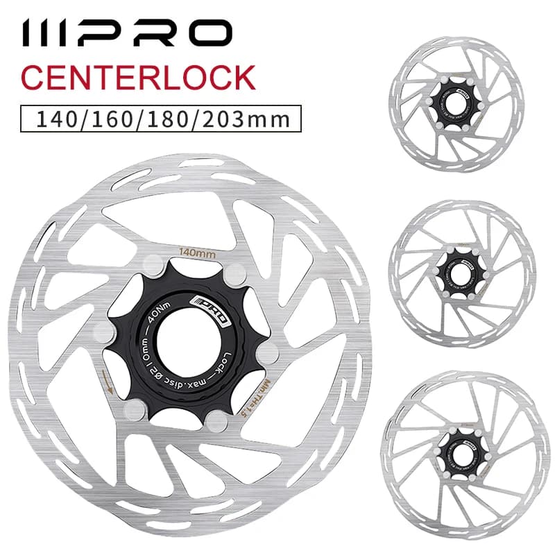 IIIPRO Rotore del freno Centerlock per bicicletta Rotore del freno a disco Centerlock per bici Dissipazione del calore 140/160/180/203mm Disco di blocco centrale