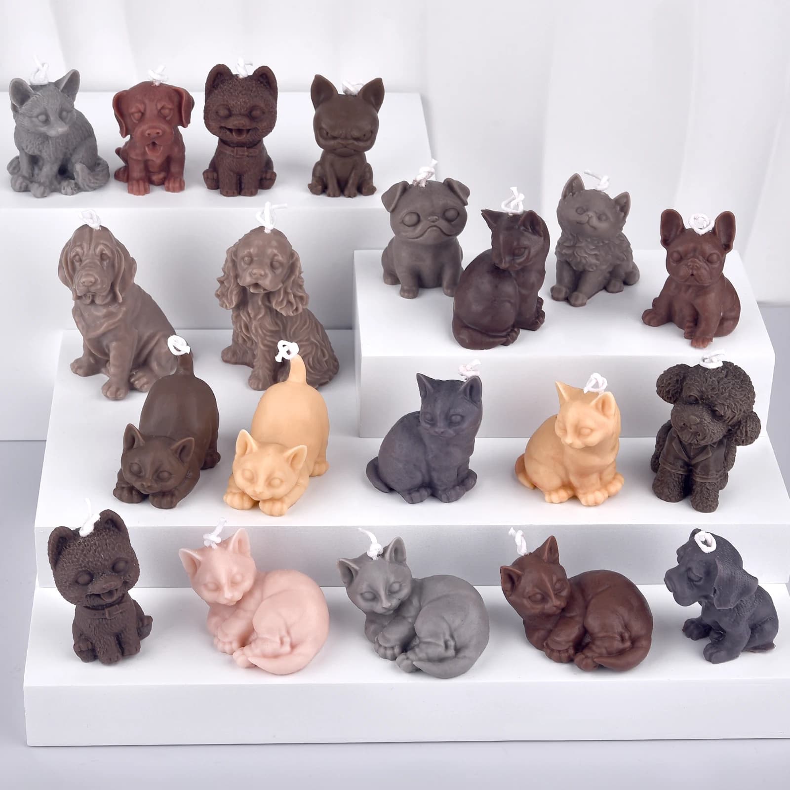 3D Cani Gatti Stampo In Silicone Per Resina Epossidica Gesso Sapone Candela Stampo FAI DA TE Simpatici Cani Gatti Artigianato Ornamento Fare Forniture Complementi Arredo Casa