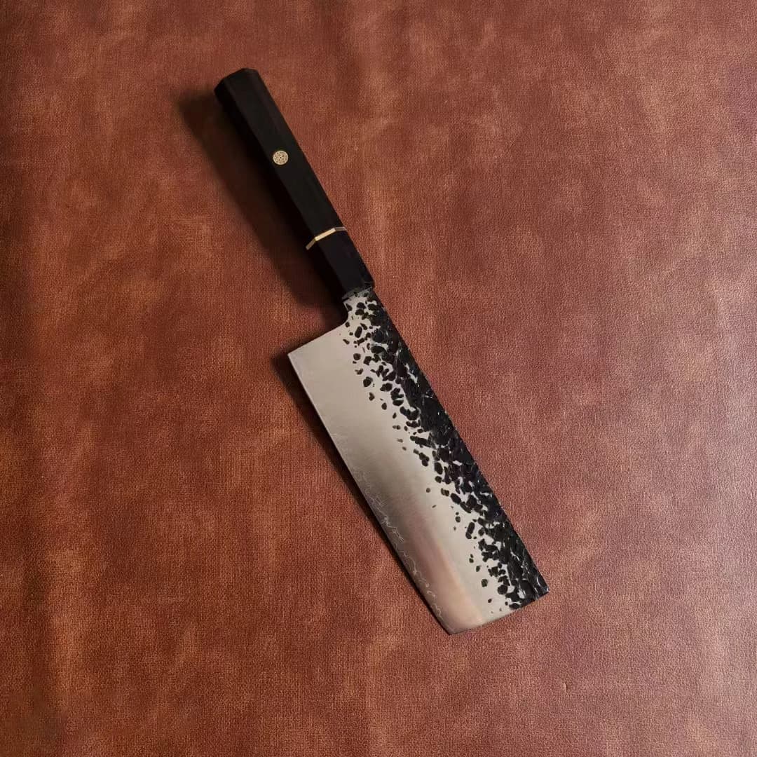 Nakiri knife 6.7 inch 3 layers coated steel blade VG-10 Ebony handle Sharp mannaia to slice meat Japanese cooking knife for vegetables