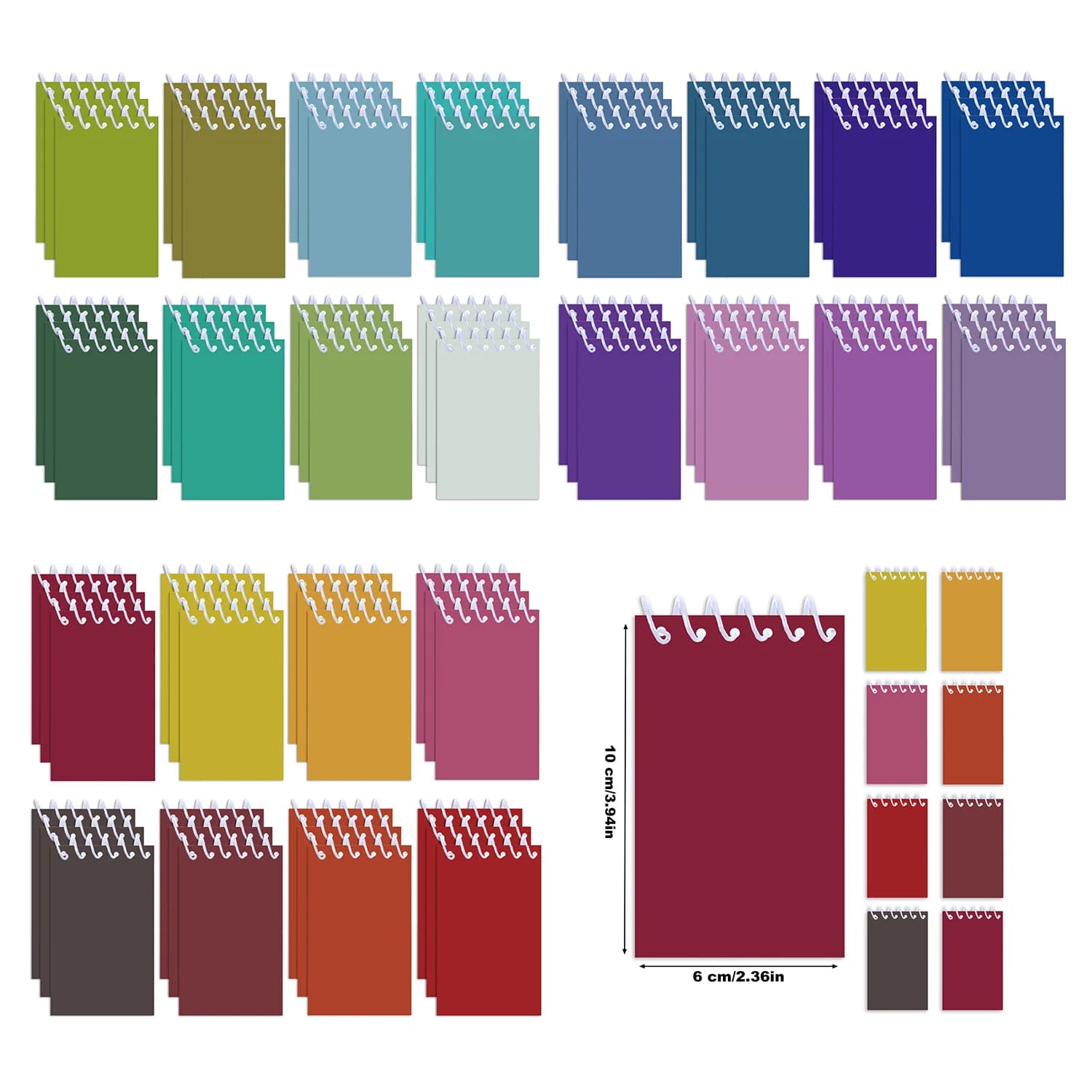 8/16pcs Pure Color Mini Spiral Pocket Notebook Portable Mini Memo Pad Coil Booklet Gifts Office Stationery School Diaries