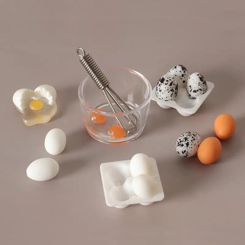 Mini Eggs 1:12 for Doll House, Kitchen Tools Model, Kitchen Scene Accessories, Children's Toys Kit for Imitation Game