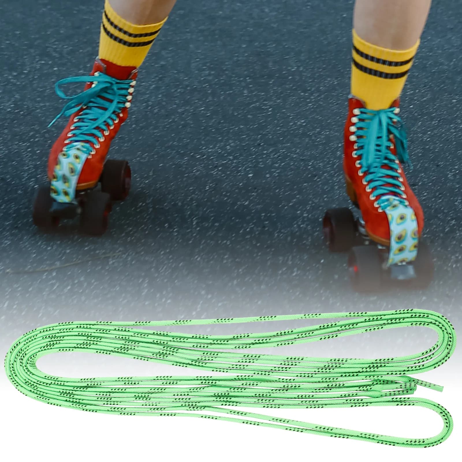 1 Paio di Lacci Professionali per Hockey, Resistenti all'Usura, Trattati con Cera, Lacci Piatti per Pattini a Rotelle, Pattini da Ghiaccio, Sneakers e Stivali
