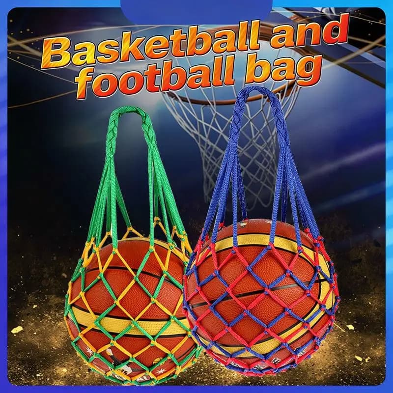 Borsa a rete per palloni da calcio in nylon, robusta, per trasporto singolo pallone, attrezzatura portatile per sport all'aperto, calcio, basket, pallavolo