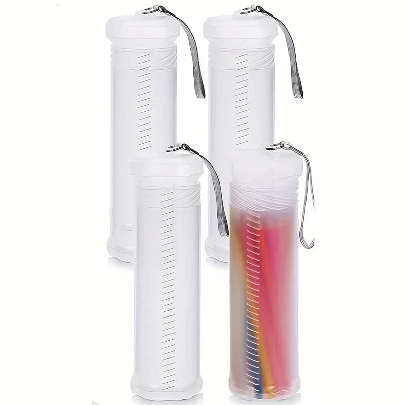 Custodia per pennelli in plastica espandibile da 2 pezzi portaspazzole lungo trasparente portaoggetti per tubi organizzatore per pennelli matita contenitore per penna ad acquerello Pa