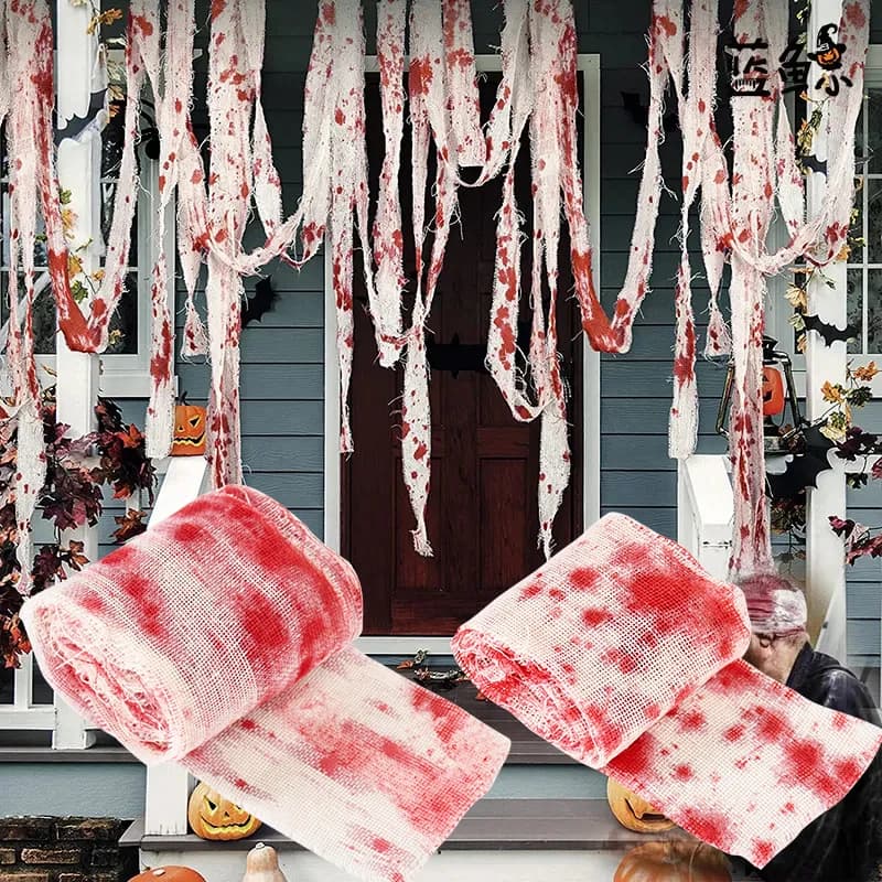 3m/5m Halloween Garza Sanguinata Benda Avvertimento Cintura di Isolamento Puntelli Horror Per La Festa di Halloween Casa Stregata Decorazione Scena di Casa