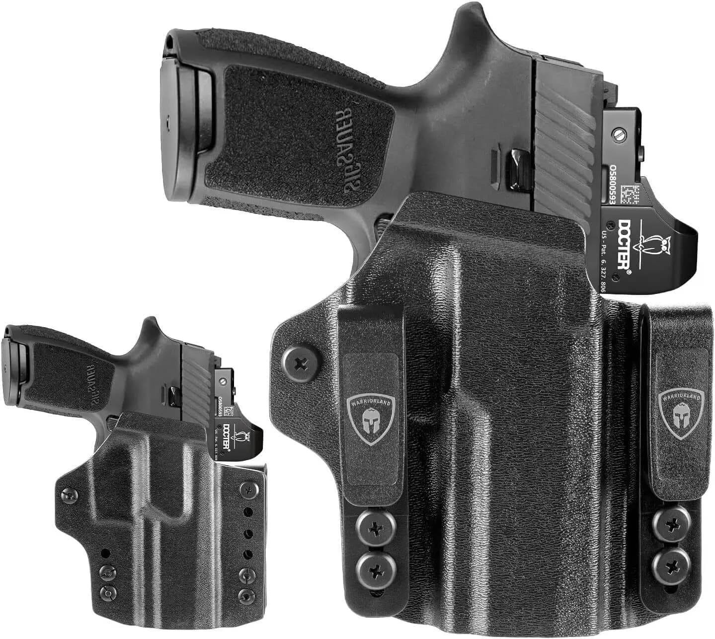Solo per Sig P320 Compact M18 e Full Size M17, fondina convertibile IWB&OWB con taglio ottico, mirino di montaggio, blocco del suono con clic, mano destra