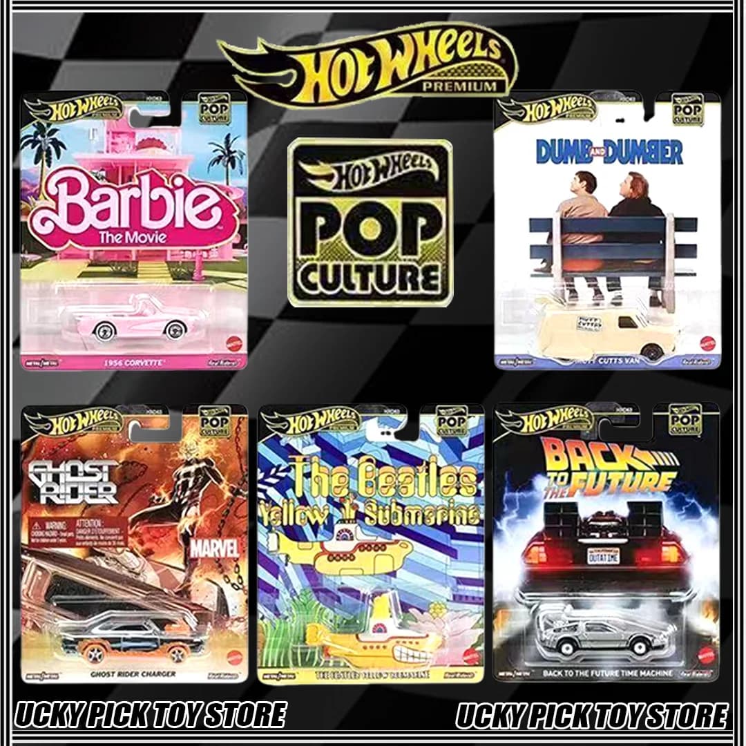 Premium 2025 Pop Hot Wheels Cultura 1/64 Modello di auto Hotwheels Ritorno al futuro Mutt Cutts Van Corvette Da collezione Boytoy Regali