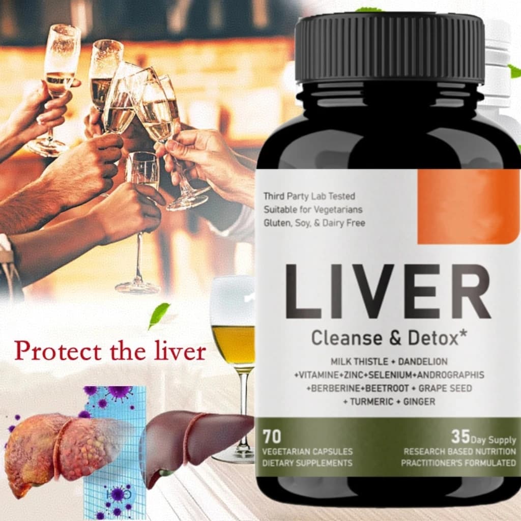 Supplement for liver detoxification with extract of Cardo Mariano and Tarassaco Root - Antioxidant nutrition for liver repair