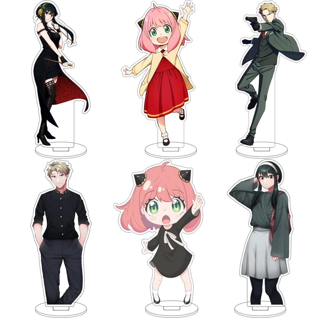 Statuetta in Acrilico Anime SPY×FAMILY da 16CM, Personaggi Yor Forger, Anya Forger, Loid Forger, Bond Forger, Ornamenti e Regali di Natale