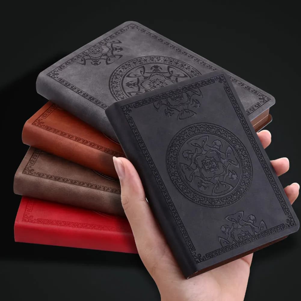 Agenda in Pelle PU, Diario Regalo Retrò, Taccuino Tascabile Portatile, Blocco Note Vintage, Articoli di Cancelleria, Planner 2025