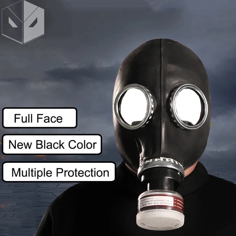 Maschera antigas multiuso a pieno facciale Cappuccio respiratore Pittura Spray Pesticidi Maschera di gomma Maschera di prevenzione chimica Puntelli di arredamento fresco