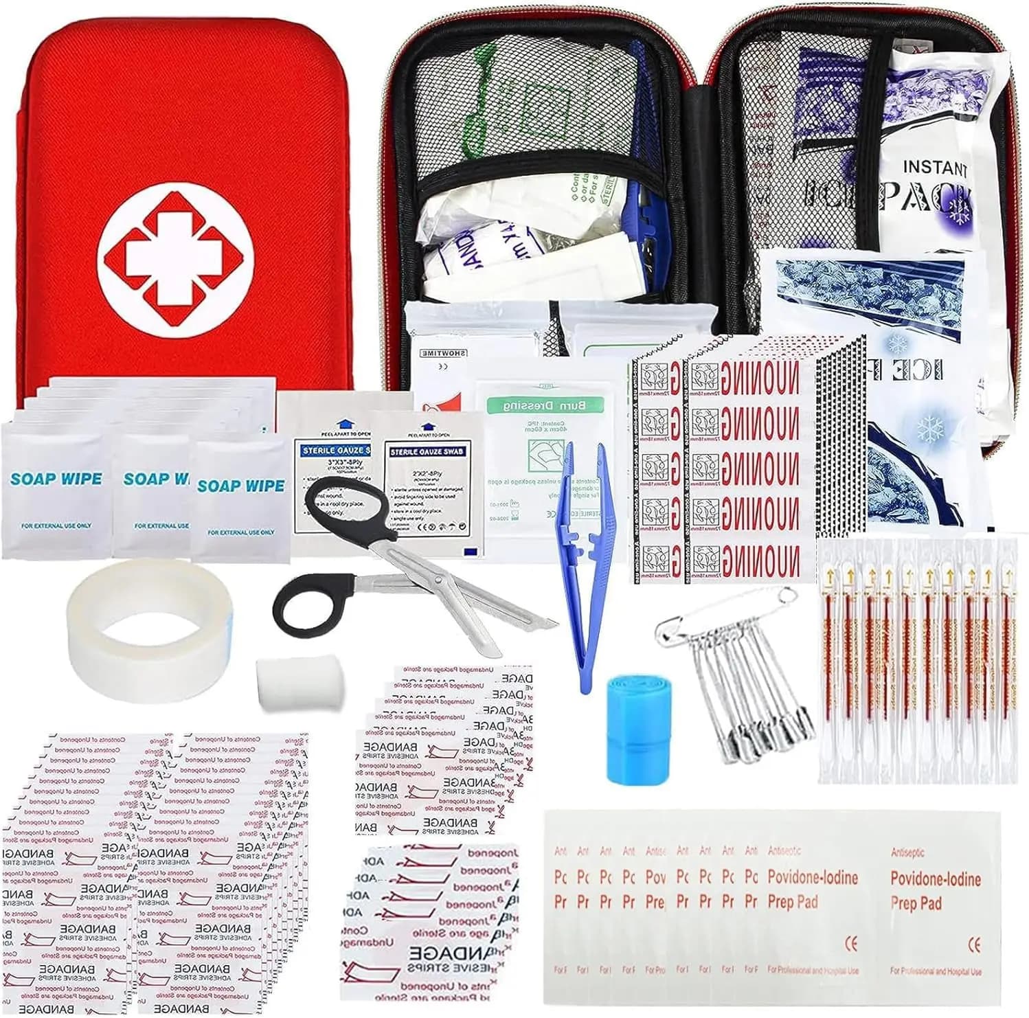 Kit di Pronto Soccorso per Auto da 275 Pezzi, Piccolo Kit di Sopravvivenza d'Emergenza per Casa, Viaggi, Escursionismo, Campeggio