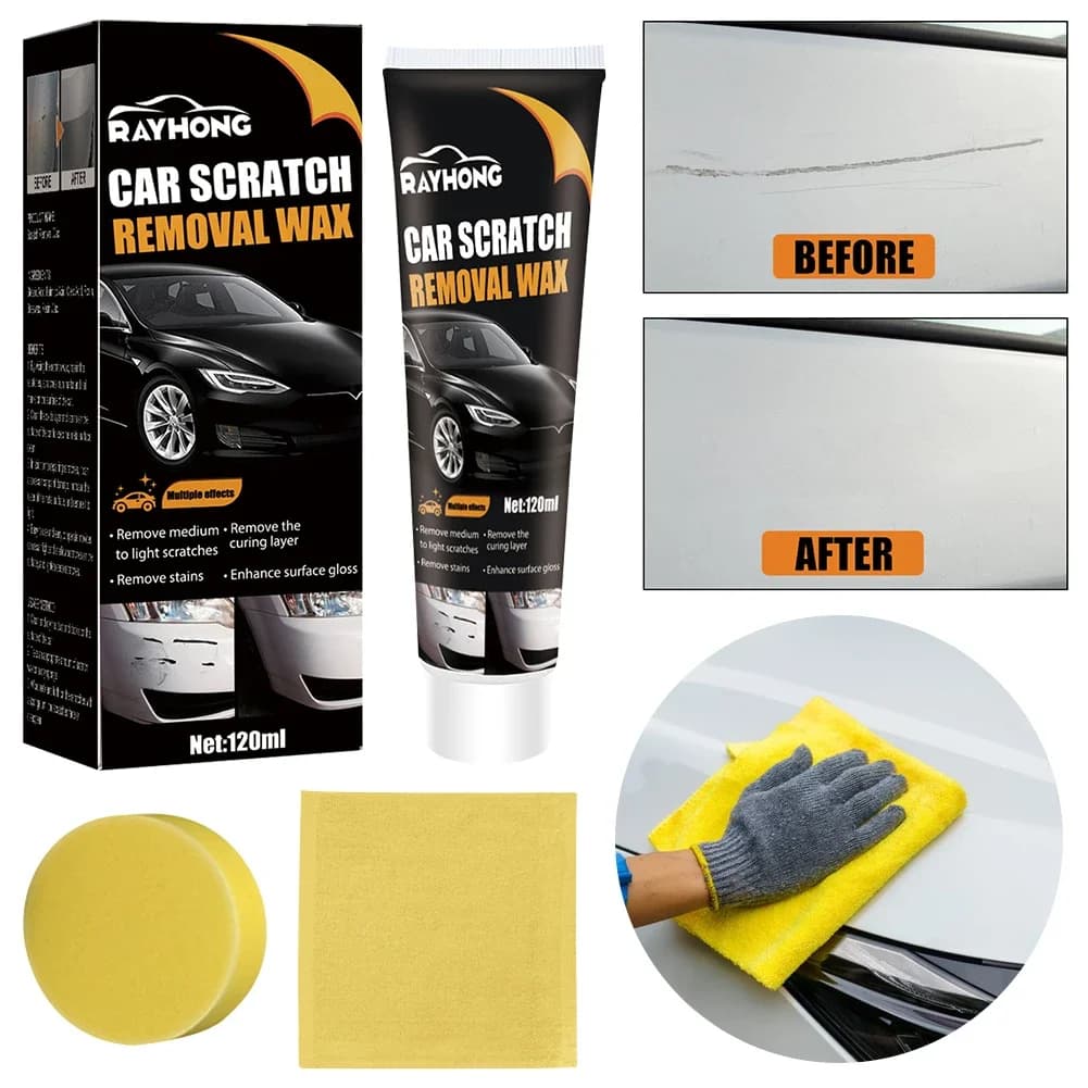 120ml di rimozione dei graffi dello smalto per auto rimuovi le macchie Kit di pulizia per la riparazione dei graffi della vernice dell'auto riparazione rapida della vernice cera per lucidatura