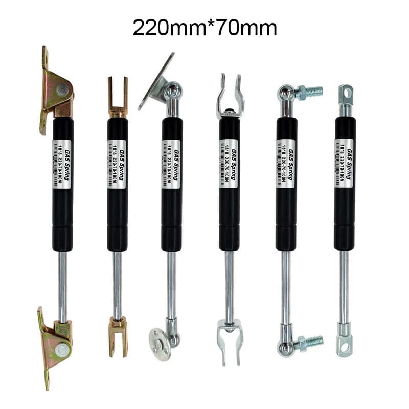 Cerniera pieghevole con molla a gas 18*8 Corsa 50N-500N/5kg-50kg Distanza corsa di supporto per sollevamento forza 70mm Distanza centrale del foro 220mm