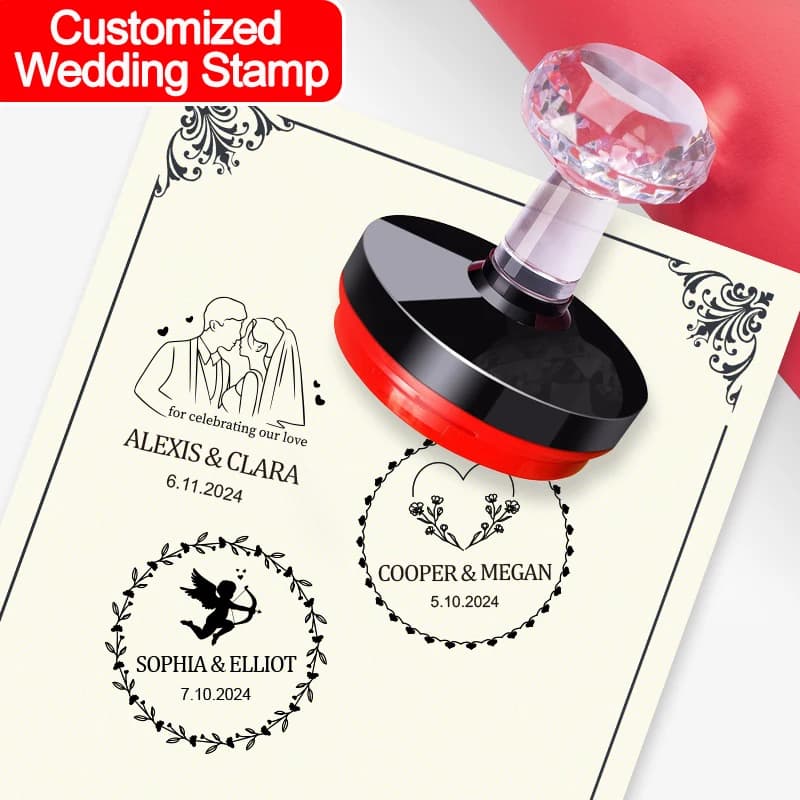 Custom Wedding Seal Stamp Kit for Invitations, Cards, Scrapbooking - Personalized DIY Craft Supplies with Engraved Logo, Gifts