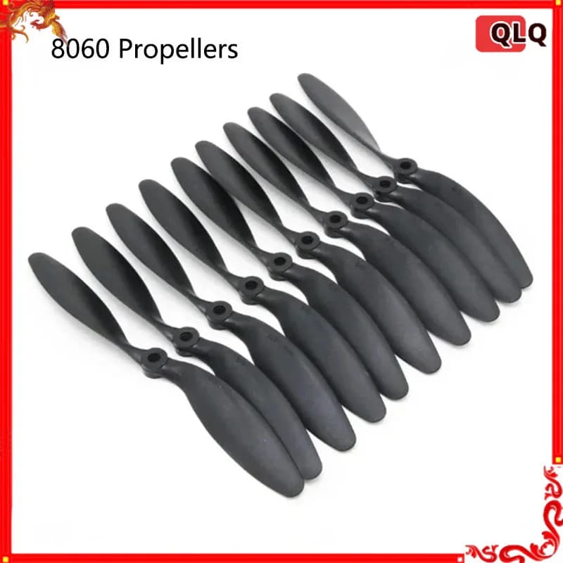 10 pz/lotto 8060 eliche in fibra di vetro e puntelli in nylon per RC Airplane Quadcopter Perfect 8x6 RC Airplane eliche lame
