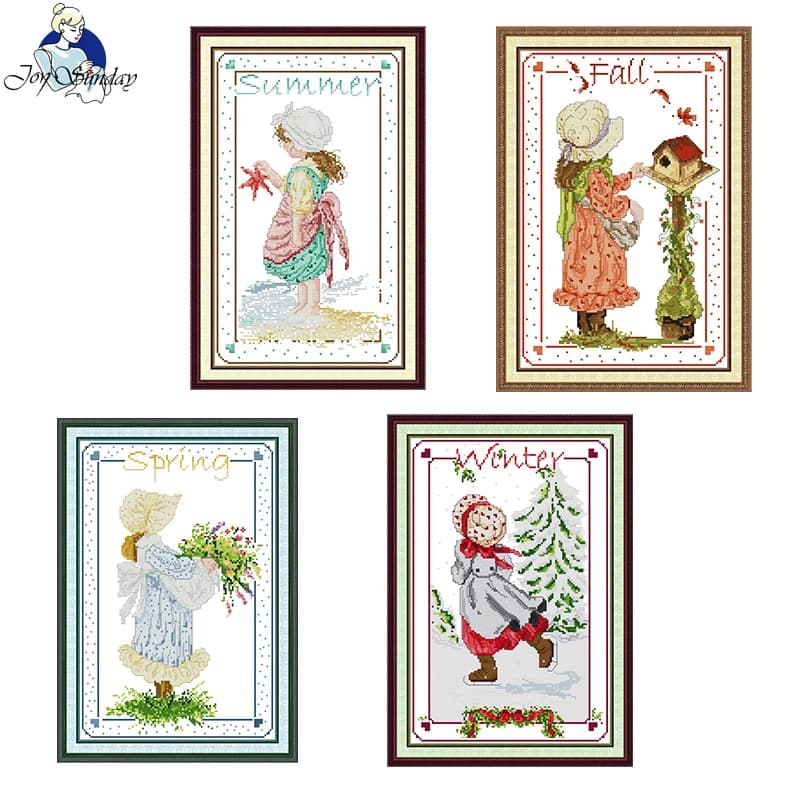 Kit punto croce posteriore da ragazza modello timbrato contato 11CT/14CT filo da ricamo fatto a mano ricamo decorazione arte set da cucito