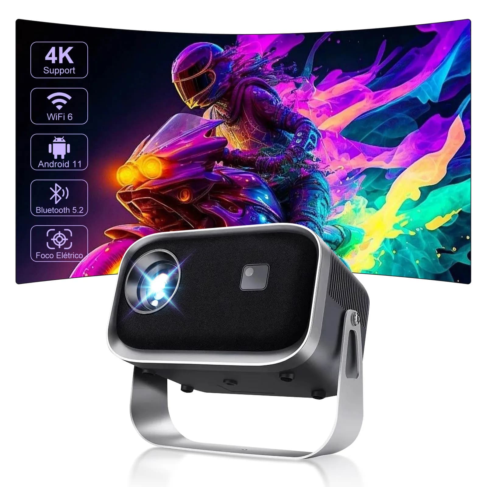 Proiettore Salange P28B Mini Home Theater Android 11 supporto per proiezione di posizionamento in stile gratuito Samsung Xiaomi iPhone Smartphone