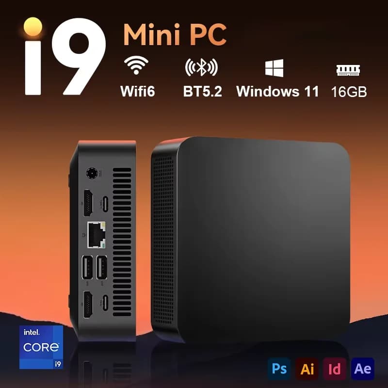 【3 anni di garanzia】NUOVO Mini PC Core i9 8950HK con Windows 11 Pro, grafica Intel UHD, 16GB DDR4, SSD M.2 da 1TB/2TB, WiFi 6, BT5.2, PC desktop