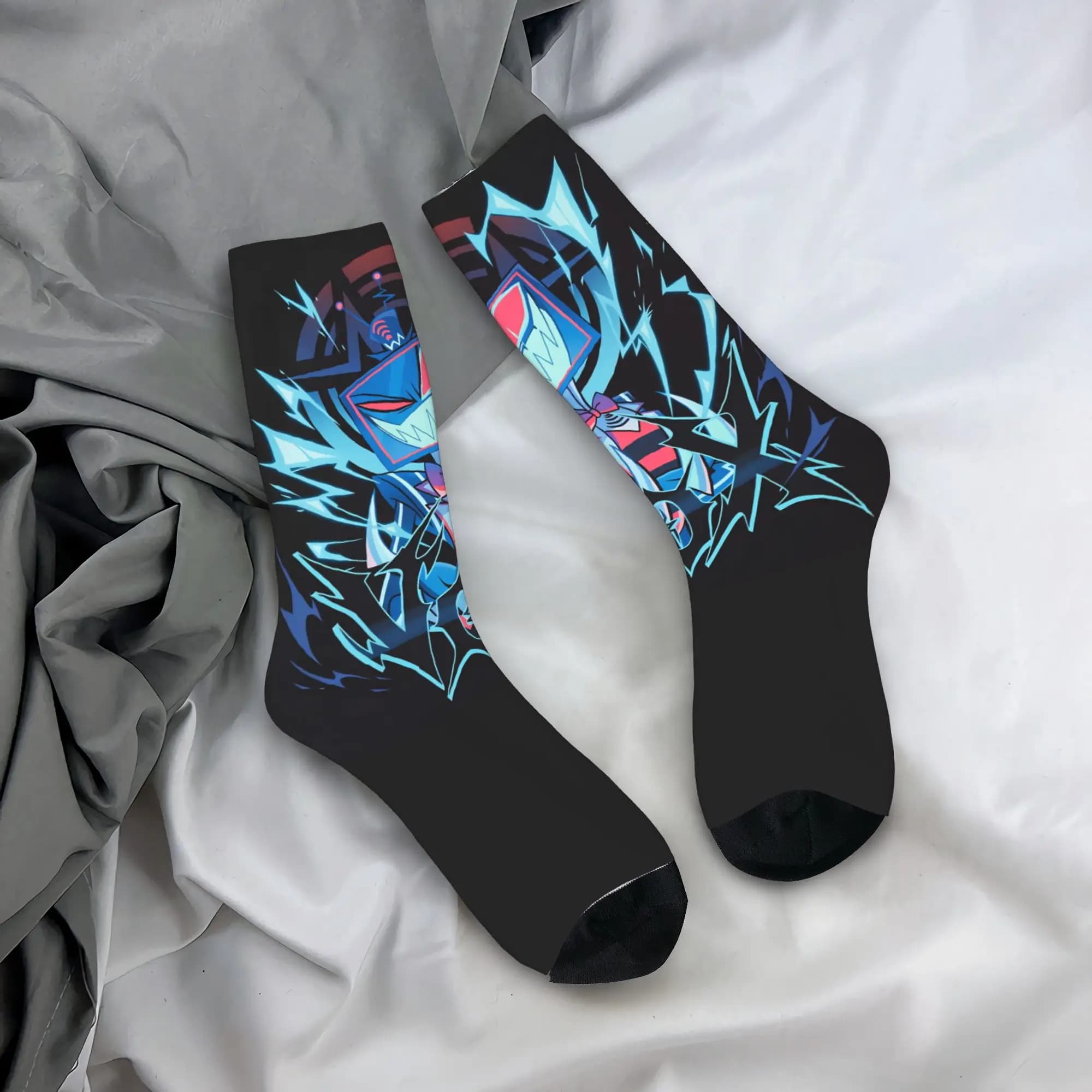 Fun socks with Motivo Anime Hazbined Vox Solo, Casual Anti-slip Socks, Breathable Socks for Couples for Open Activity