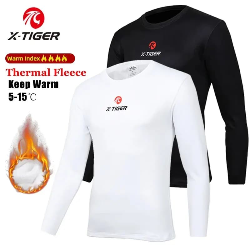 X-TIGER Winter Cycling Base Layer Long Sleeve Warm Bike Underwear Fleece Sports Bike Shirt to keep your cycling shirt warm