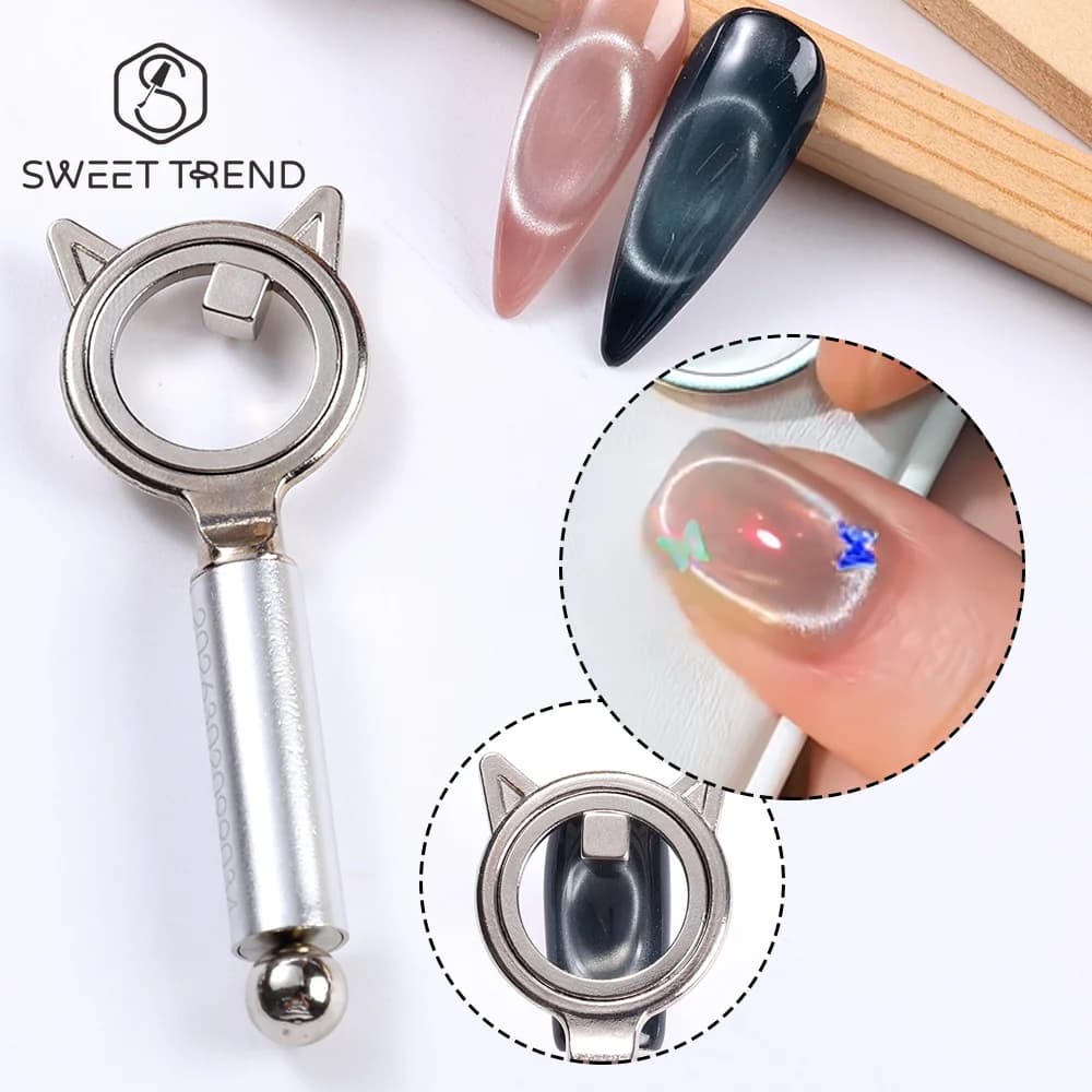 SWEET TREND-1Set Cat Eye Nail Art Magnetic Tool Halo Cat Eye Nails Design with Ball Magnet For Home Use DIY Manicure Accessories