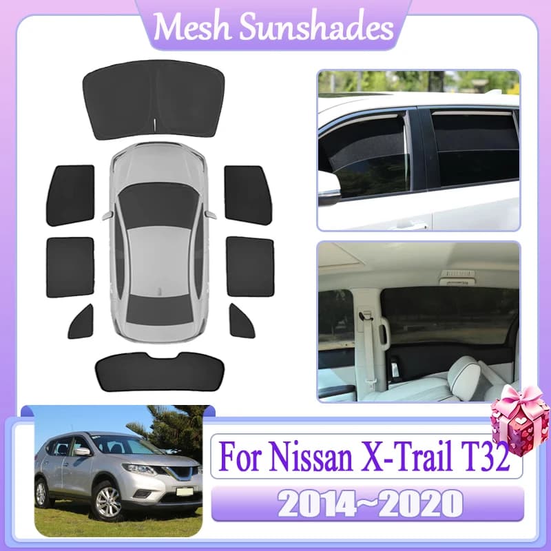 Magnetic Sunshade Window For Nissan X-Trail X Trail XTrail Rogue T32 2014 2015 2016~2020 Anti-UV Car Mesh Sun Shade Accessories