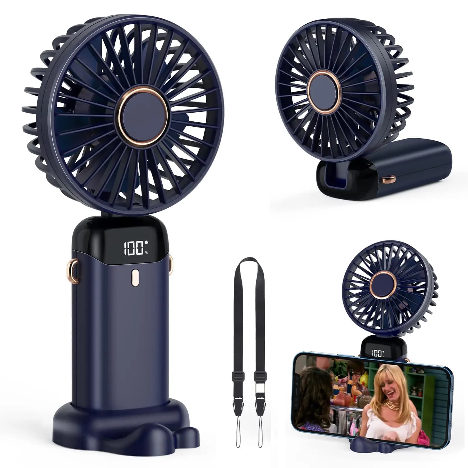 Ventilatore elettrico Condizionatore d'aria portatile Mini dispositivo di raffreddamento Ventilatori al collo ricaricabili per la casa Spedizione gratuita Lame di condizionamento USB a mano