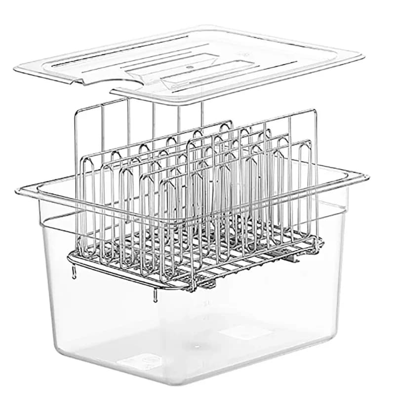 Macchina per fornelli Sous Vide Contenitore da 11 litri con cestello in acciaio inossidabile Divisori staccabili Separatore Kit fornello lento Accessori