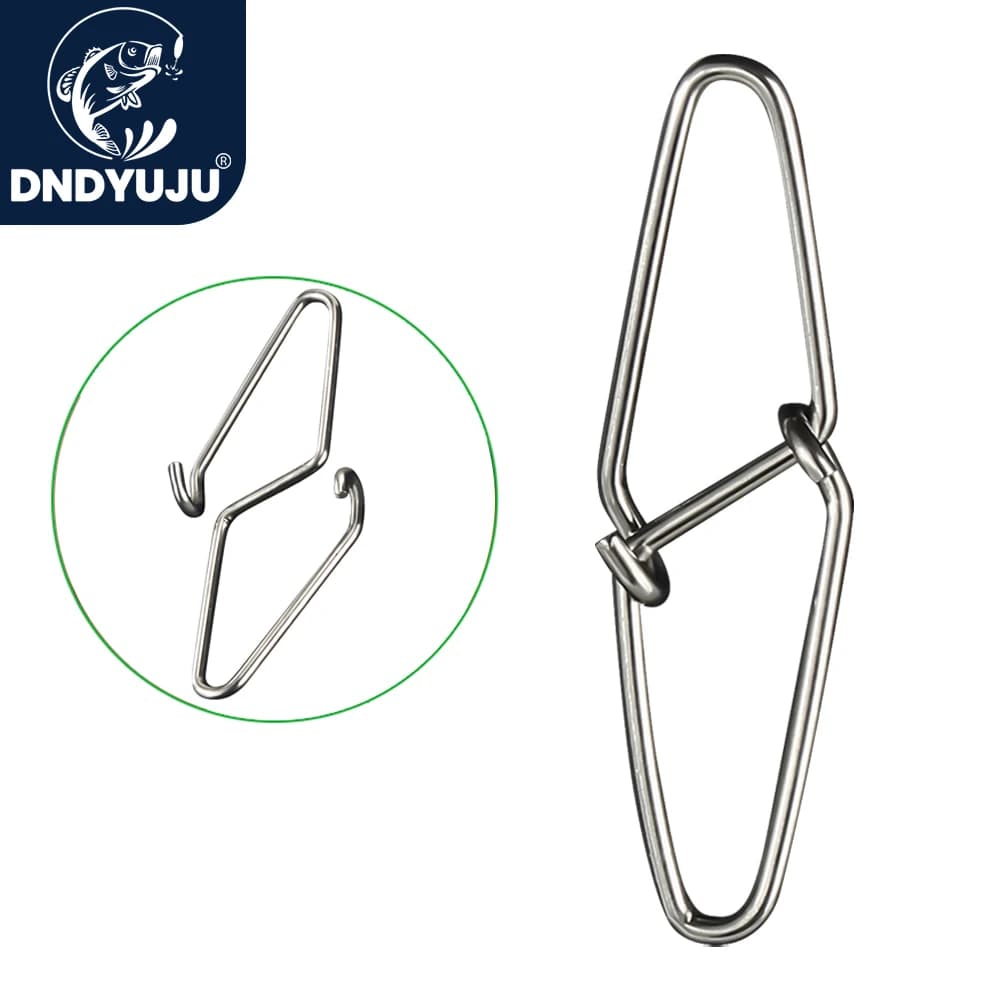 DNDYUJU 50-100PCS In Acciaio Inox Diamante Spille Da Pesca Girevole A Scatto Richiamo di Pesca Spille Richiamo di Pesca Connettore Accessori Per la Pesca