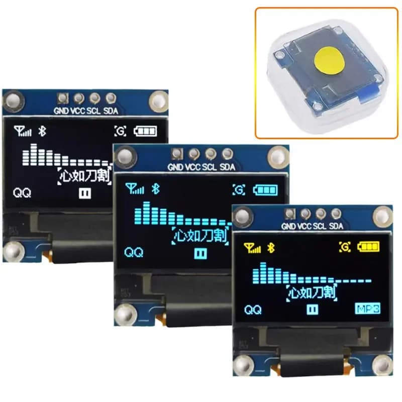 OLED Display 0,96 Inch 128x64 I2C SPI SSD1315 White Blue Yellow Blue for Arduino ESP32 Raspberry Pi LCD Screen 4 Pin Fai-da- ♪