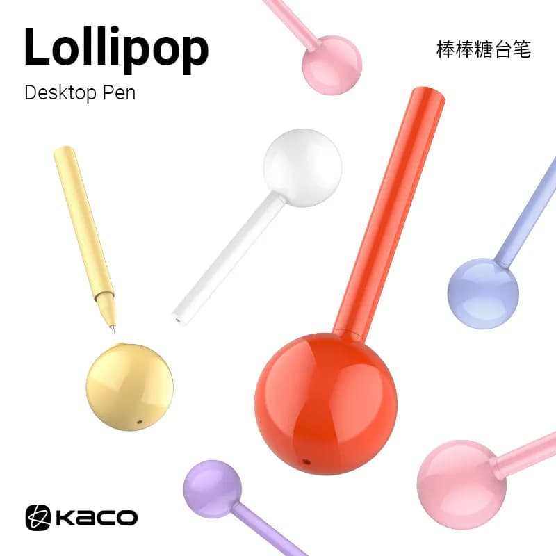Kaco Creative Lollipop Penna da scrivania 6 colori Tumbler 0.5MM Inchiostro nero Gel caneta 800m Lunghezza scrittura Grande capacità ручка kawaii