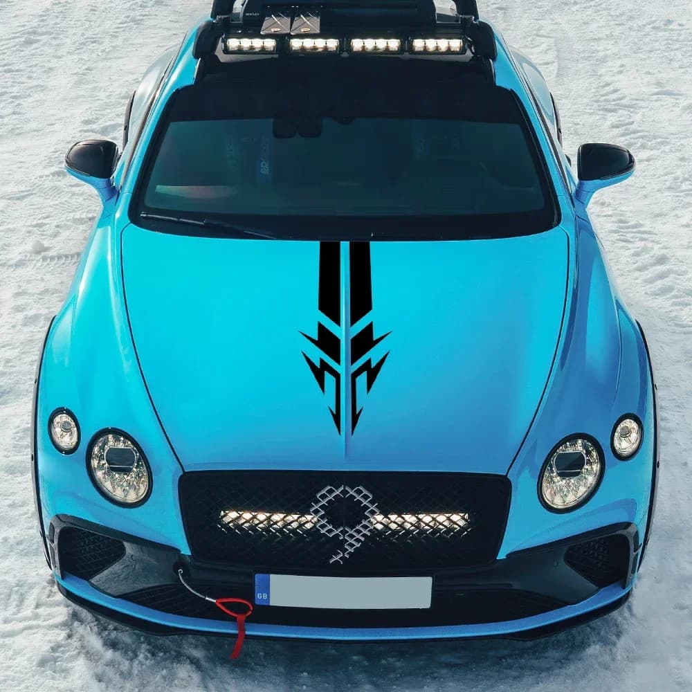 Adesivo a strisce per cofano motore per auto, stile freccia creativa, modifica auto, decalcomanie in vinile, accessori universali per la decorazione del corpo da corsa