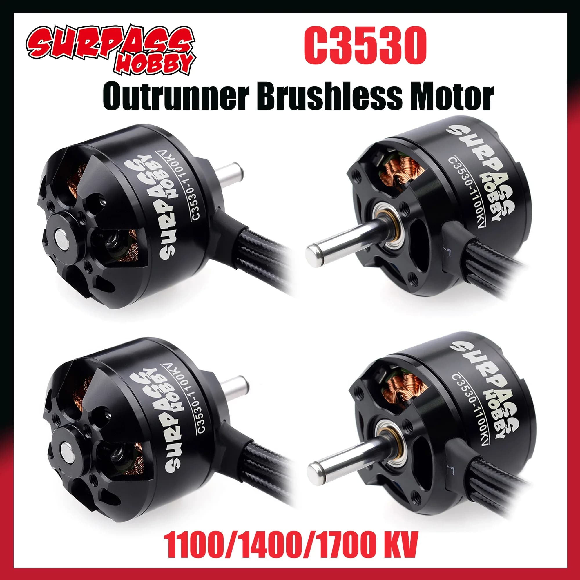 1/4PCS SURPASS HOBBY C3530 3530 1100KV 1400KV 1700KV Outrunner Brushless Motor for RC FPV Fixed wing air drone Quadcopter Part